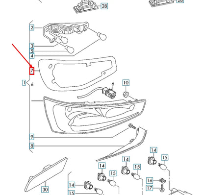 NEW AUDI Q3 8U REAR LEFT TAIL LIGHT SEAL 8U0945191A ORIGINAL