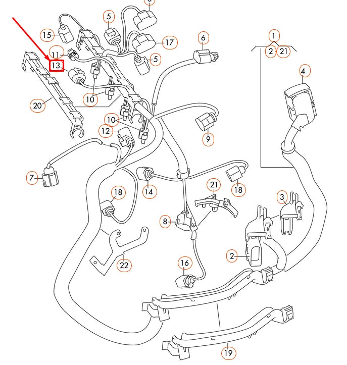 NEW AUDI A1 MK1 FLAT CONTACT HOUSING 3PIN 3D0973703 ORIGINAL