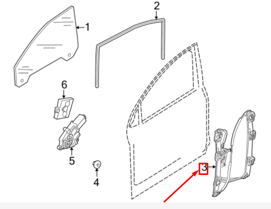 new audi q7 4l front right door window regulator 4l0837462e original