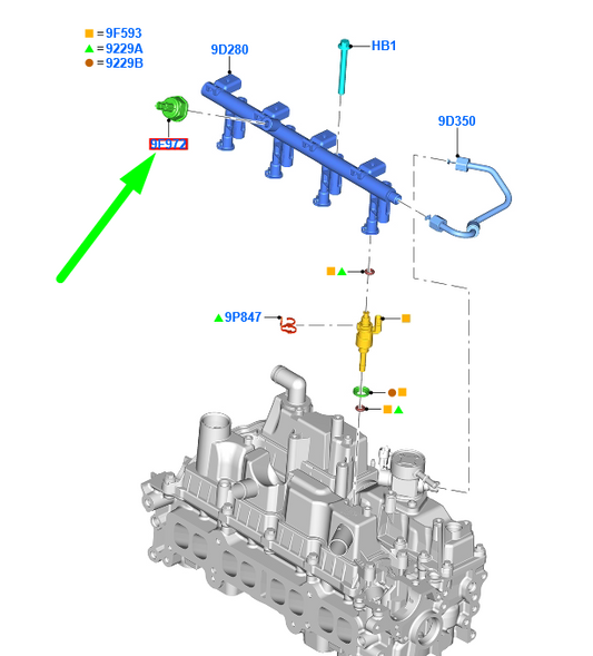 new ford kuga c520 mk2 fuel injector pressure sensor 2012909 original