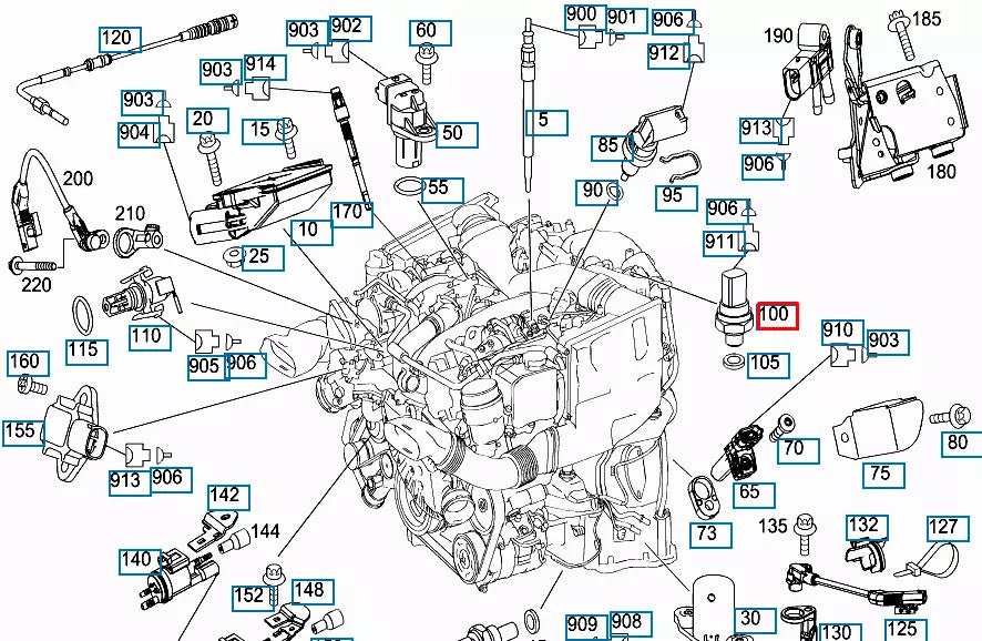 NEW MERCEDES BENZ E W212 EXHAUST GAS TEMPERATURE SENSOR A0009052706