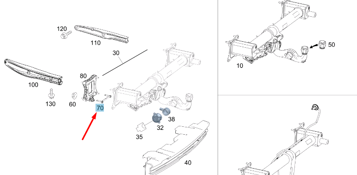NEW MERCEDES-BENZ GLE C292 TRAILER HITCH MOUNTING PLATE A2926100300 ORIGINAL