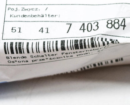 NEW BMW 1 F20 FRONT PASSENGER SIDE WINDOW SWITCH TRIM 51417403884 ORIGINAL