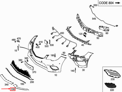 new mercedes-benz e coupe c207 front right bumper trim a2078850600 original
