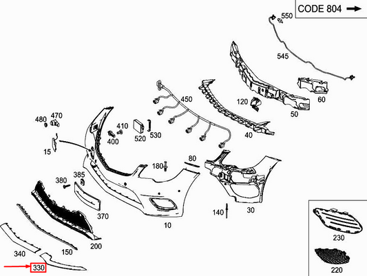 new mercedes-benz e coupe c207 front right bumper trim a2078850600 original