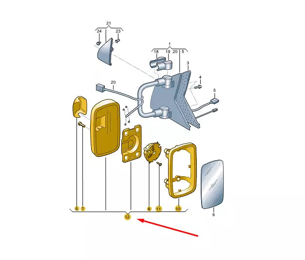 NEW VW TRANSPORTER T5 FRONT DOOR MIRROR HOUSING 7F0857547B