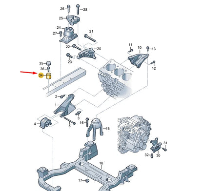 NEW VW TRANSPORTER VI T6 ENGINE MOUNTING BALANCE WEIGHT 7E0199741C