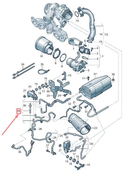 new volkswagen passat b8 3g vacuum hose 03n131055b original