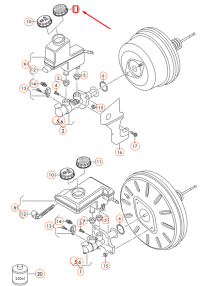 new audi a3 8v brake master cylinder reservoir cap 5q0611349a original