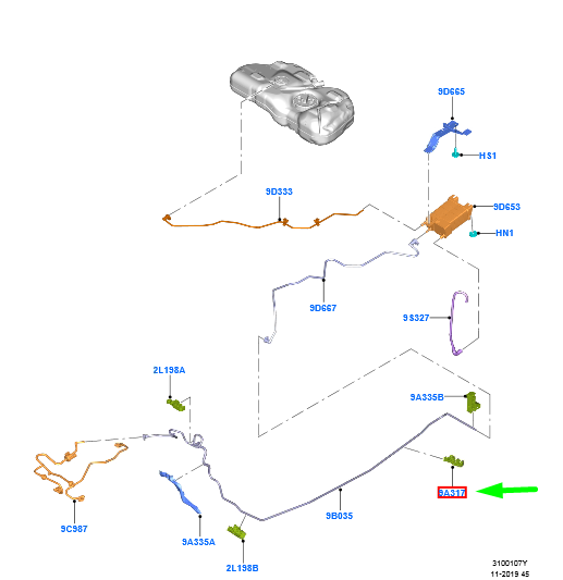 new ford puma fuel vapour tube clip 1858295 d1b1-9f276-aa original