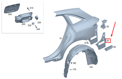 new mercedes-benz eqc rear right fender connecting sheet a2936370600 original