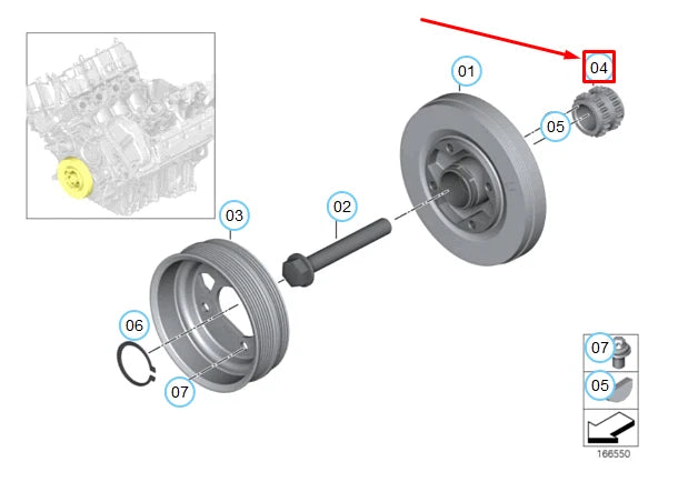 NEW BMW 5 F10 CRANK TIMING SPROCKET 11217571037 7571037 ORIGINAL