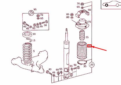 NEW MB SL R129 FRONT SHOCK ABSORBER PROTECTION BOOT A1293230192 ORIGINAL