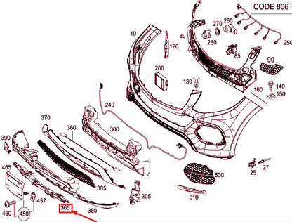 new mercedes-benz gle w166 front bumper lower support a1668850036 original