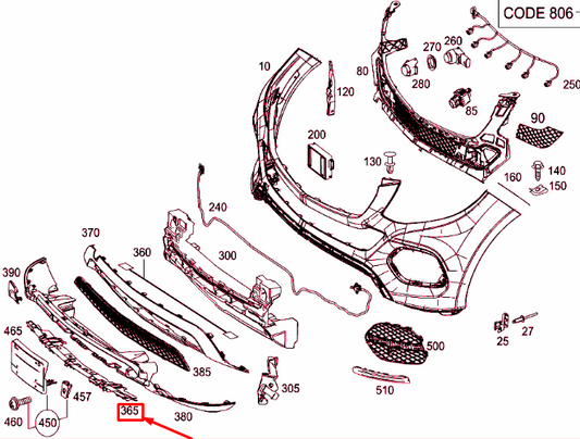 new mercedes-benz gle w166 front bumper lower support a1668850036 original