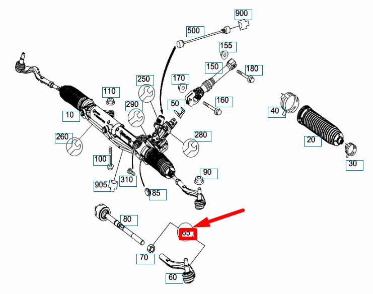 NEW MERCEDES-BENZ E W212 AMG STEERING GEAR LEFT TIE ROD A2123302503 ORIGINAL