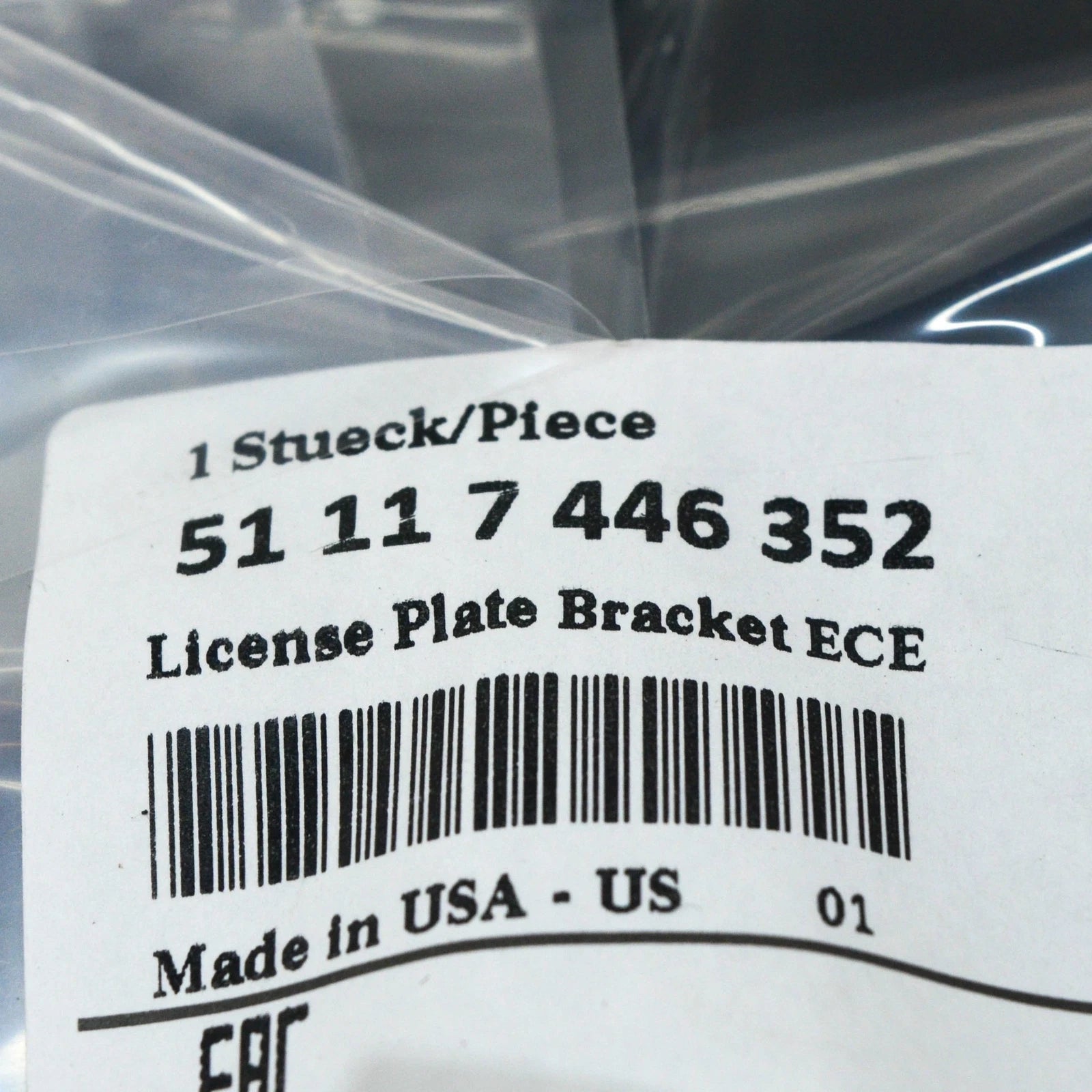 NEW BMW X7 G07 FRONT BUMPER NUMBER LICENSE PLATE HOLDER ECE 51117446352 ORIGINAL