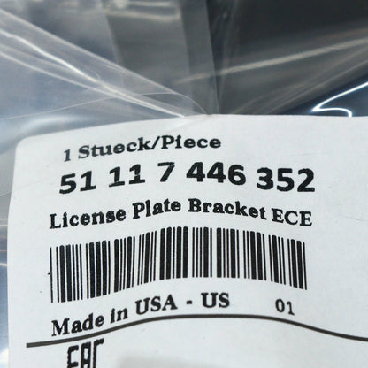 NEW BMW X7 G07 FRONT BUMPER NUMBER LICENSE PLATE HOLDER ECE 51117446352 ORIGINAL