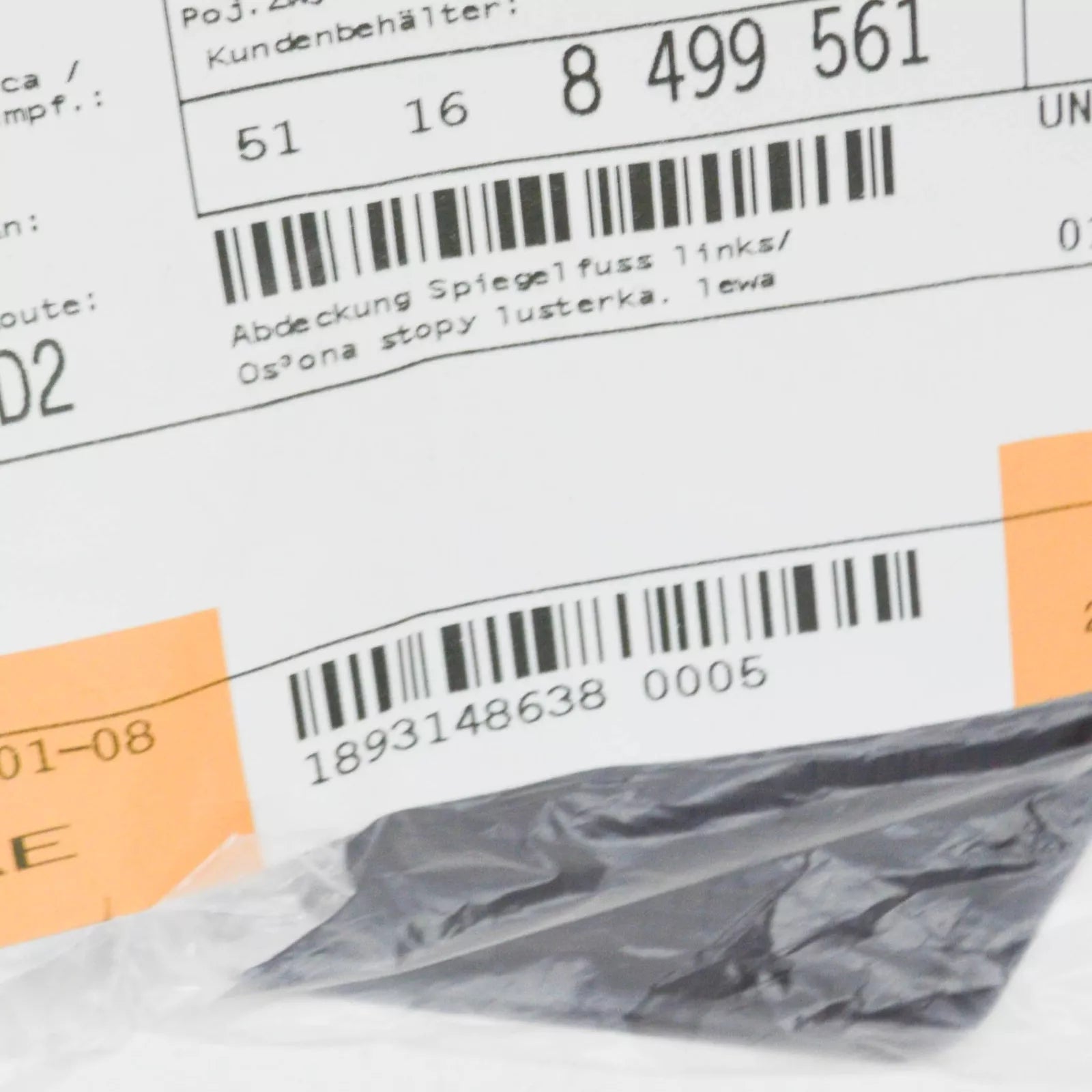 NEW BMW X2 F39 FRONT LEFT DOOR MIRROR BASE COVER 8499561 51168499561 ORIGINAL