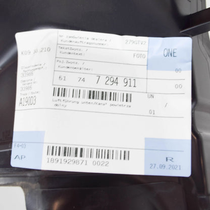 NEW BMW 3 GT F34 FRONT RADIATOR LOWER AIR DUCT 51747294911 7294911 2016 ORIGINAL