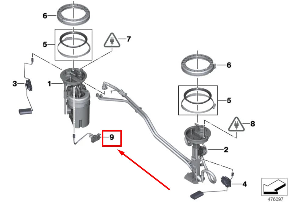 NEW BMW X5 F15 FUEL PRESSURE SENSOR 16147426702 7426702 ORIGINAL