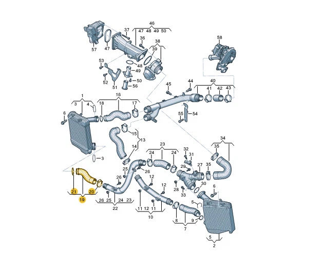 NEW VOLKSWAGEN TOUAREG 7P 3.0 TDI RIGHT SIDE INTERCOOLER PIPE 7P0145708B
