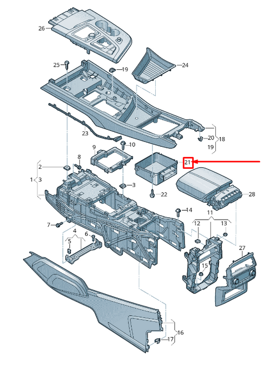 NEW AUDI Q7 4M CENTRE CONSOLE MAT INSERT 4M08649814PK 4M0864981 4PK ORIGINAL