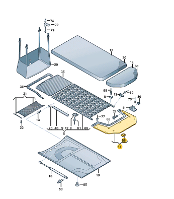 new volkswagen transporter t6 roof rear top base plate 7la861045a original