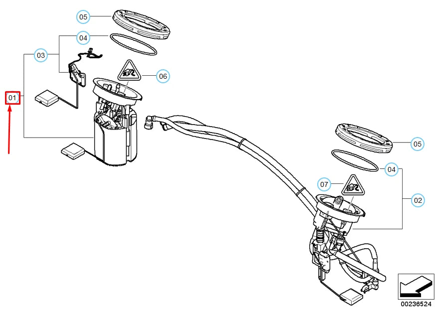 NEW BMW 1 E81 IN TANK FUEL PUMP 16117197076 ORIGINAL