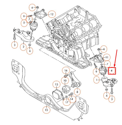 NEW AUDI A6 C6 LEFT SIDE ENGINE HYDRO-MOUNTING 4F0199379BH ORIGINAL
