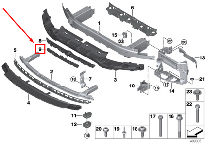 new bmw m8 g16 front bumper shock absorber 51117954119 7954119 original