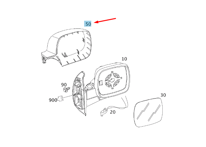 new mb citan w415 front right door mirror housing cover a4158110400 original