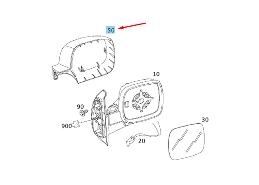 new mb citan w415 front right door mirror housing cover a4158110400 original