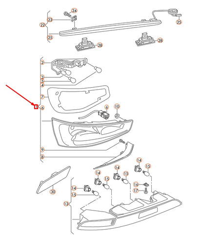 NEW AUDI Q3 8U REAR LEFT TAIL LIGHT 8U0945093 ORIGINAL