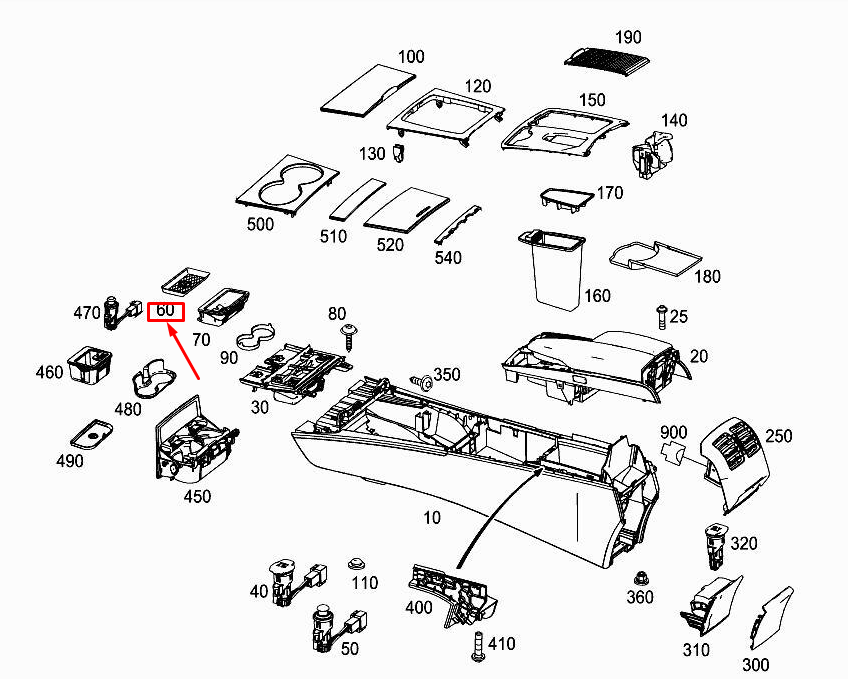 new mercedes-benz e cabrio a207 ashtray pot insert a2073160170 original