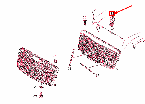 NEW MERCEDES-BENZ E W210 BONNET MERCEDES STAR BADGE A2108800186 ORIGINAL