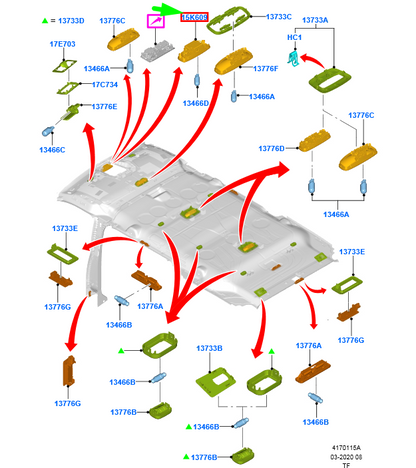new ford transit custom mk1 interior scan sensor and bracket 1930710 original