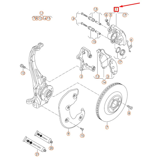 NEW AUDI A4 B8 FRONT RIGHT BRAKE CALIPER HOUSING 8K0615124H ORIGINAL