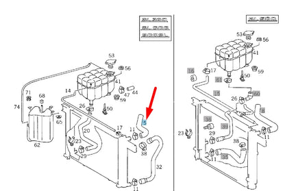 NEW MERCEDES-BENZ SL R129 RADIATOR TOP HOSE A1295012682 ORIGINAL