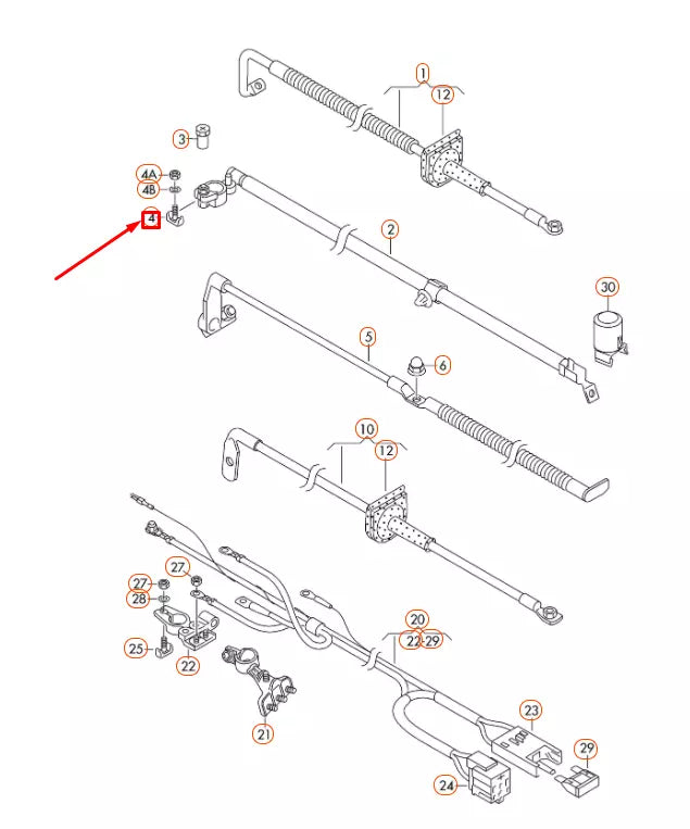 NEW VW TRANSPORTER T5 POSITIVE BATTERY TERMINAL CLAMPING PIECE 6X0915138