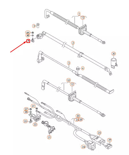 NEW VW TRANSPORTER T5 POSITIVE BATTERY TERMINAL CLAMPING PIECE 6X0915138