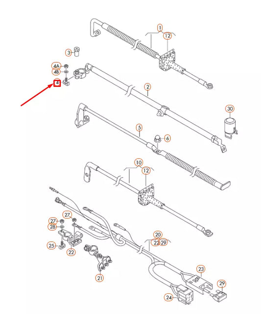 NEW VW TRANSPORTER T5 POSITIVE BATTERY TERMINAL CLAMPING PIECE 6X0915138