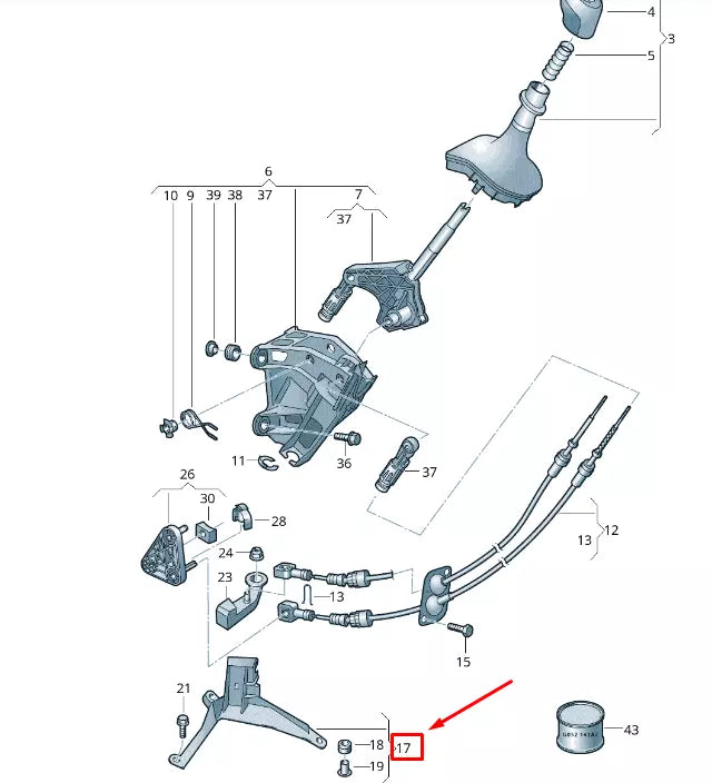 NEW VW TRANSPORTER VI T6 SELECTOR MECHANISM ABUTMENT 7H0711781F