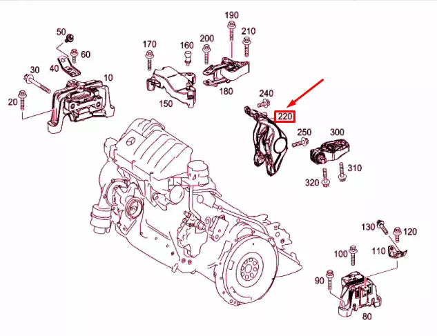 NEW MERCEDES-BENZ CLA C117 ENGINE REAR BOTTOM RIGHT SUPPORT A2702230138 ORIGINAL
