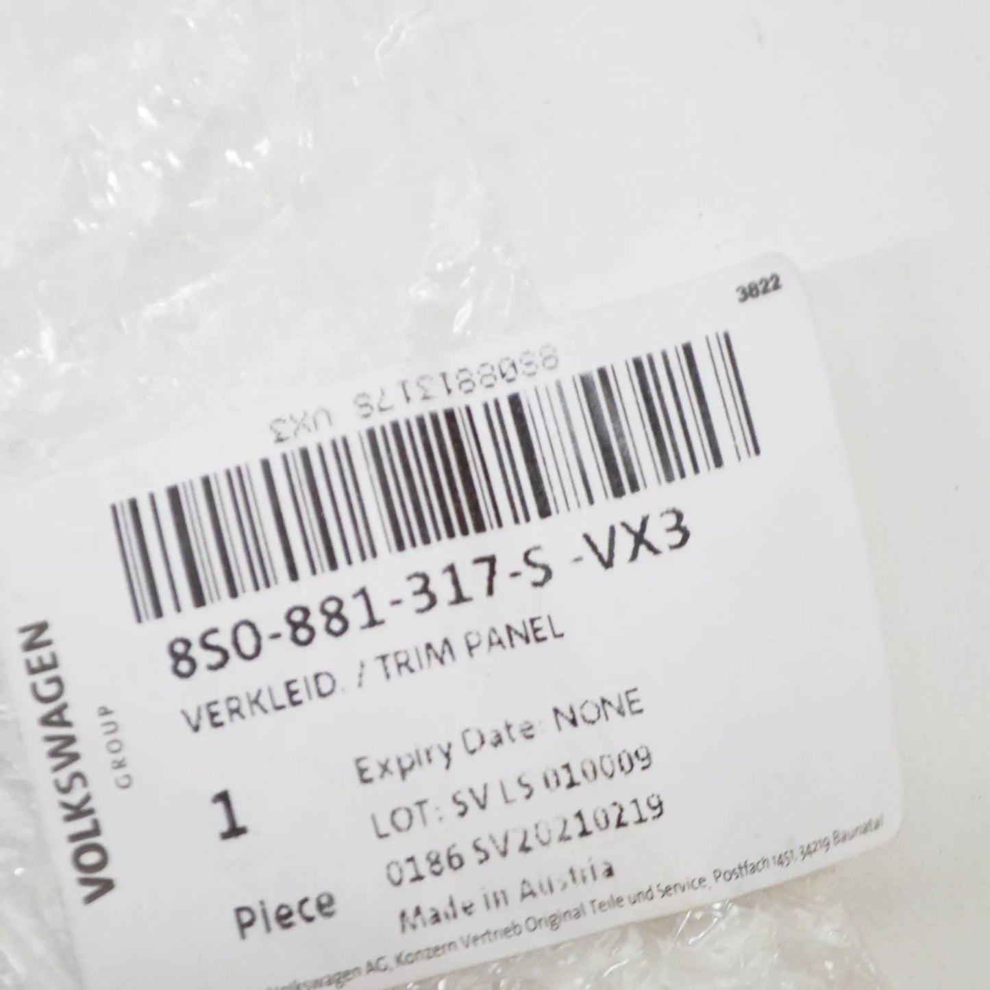 NEW AUDI TT FV MK3 FRONT LEFT SEAT LEFT BACK TRIM 8S0881317SVX3 ORIGINAL