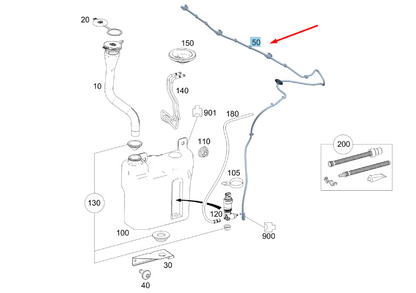 NEW MERCEDES-BENZ VITO W447 WINDSHIELD WIPER HOSE LINE A4478600592 ORIGINAL