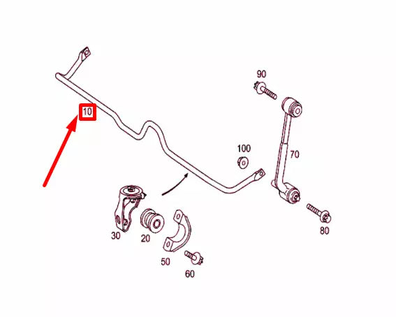 NEW MERCEDES-BENZ C W203 REAR TORSION BAR A2033261565 ORIGINAL