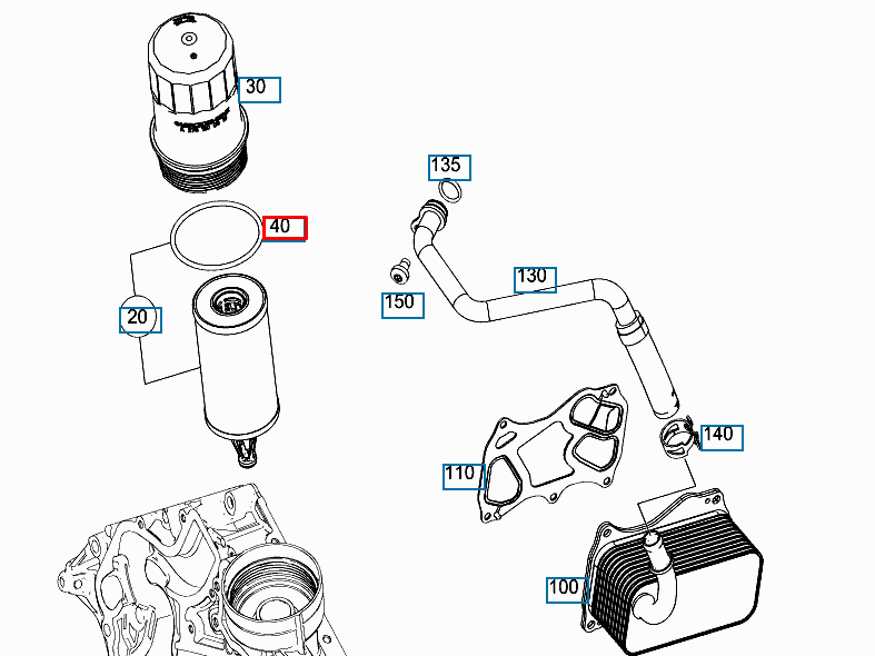 new mercedes-benz ml w166 oil filter housing o-ring a0209975445 original