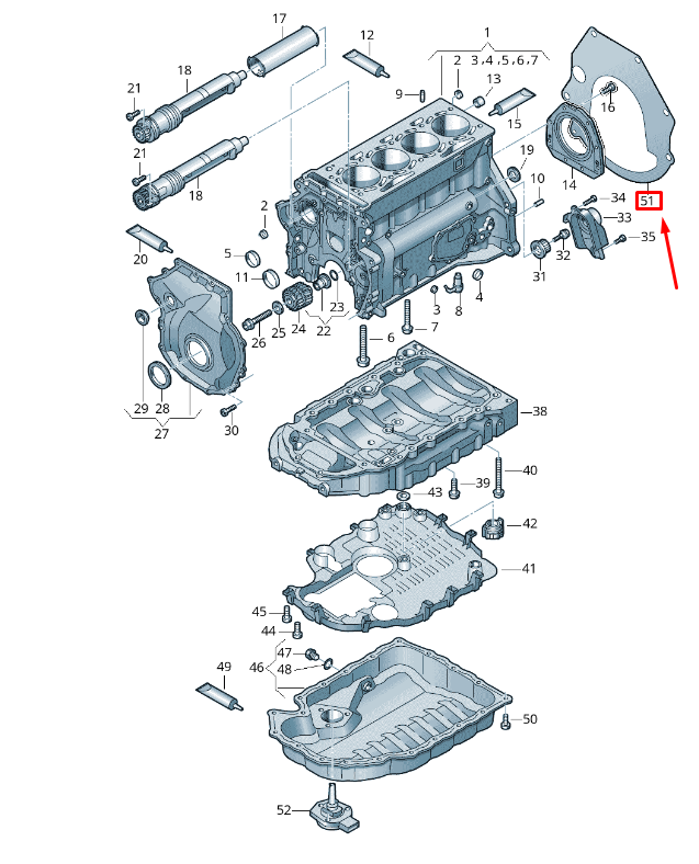 NEW VW TRANSPORTER VI T6 CRANKCASE HOUSING COVER PLATE 06J103645K ORIGINAL