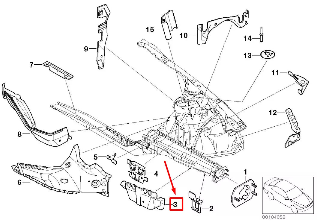NEW BMW 3 E46 FRONT LEFT SWAY BAR SUPPORT BRACKET 41118239195 8239195 ORIGINAL